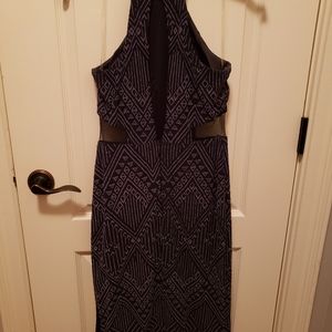 Dillard blue and white evening dress